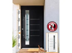 Splendoor Haustür Thermospace Berlin RC2 Schwarz-Weiß 110 cm x 210 cm Anschlag L