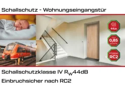Splendoor Wohnungseingangstür BARI ACOUSTIC 44dB RC2 Rechts Eiche nach Maß