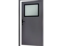 Stahl-Nebeneingangstür NS2 Anthrazit Nach Innen Öffnend 88 x 198 cm Anschlag L