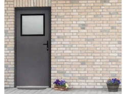 Stahl-Nebeneingangstür NS2 Anthrazit Nach Außen Öffnend 98 x 198 cm Anschlag R
