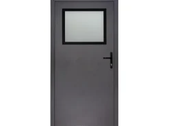 Stahl-Nebeneingangstür NS2 Anthrazit Nach Innen Öffnend 98 x 198 cm Anschlag R