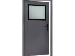 Stahl-Nebeneingangstür NS2 Anthrazit Nach Innen Öffnend 98 x 198 cm Anschlag R