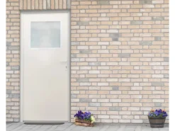 Stahl-Nebeneingangstür NS2 Weiß Nach Innen Öffnend 98 x 198 cm Anschlag R