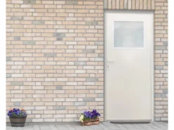 Stahl-Nebeneingangstür NS2 Weiß Nach Außen Öffnend 88 x 198 cm Anschlag L