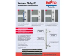 Stoßgriff-Set für Haustüren Edelstahl Variabel 400-600 mm