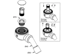 Sturotec Ablaufgarnitur für Duschwannen mit Sichtplatte Ø 5,2 cm Chrom