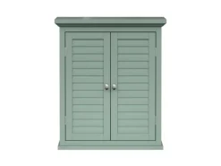 Teamson Home Wandschrank 2 Türen Salbeigrün Glancy Lamellenoptik