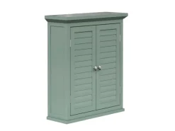 Teamson Home Wandschrank 2 Türen Salbeigrün Glancy Lamellenoptik