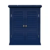 Teamson Home Wandschrank 2 Türen Navy Glancy Lamellenoptik