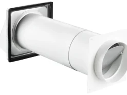 Teleskop-Mauerkasten System Ø 125 mm mit Edelstahl-Ablufthaube