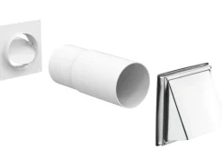 Teleskop-Mauerkasten System Ø 125 mm mit Edelstahl-Ablufthaube