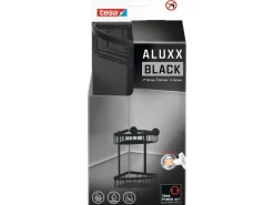 Tesa Aluxx Eckduschkorb zweistöckig Schwarz Matt inkl. Klebelösung