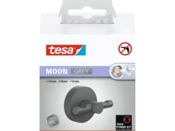 Tesa Moon Grey Bademantelhaken Grau Matt inkl. Klebelösung