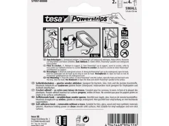 Tesa Selbstklebehaken Metall-Weiß rechteckig 2 Stück mit 4 x Powerstrips Small