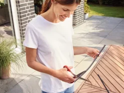 tesa® teleskopierbare Alu-Lamellentür Anthrazit