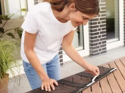 tesa® teleskopierbare Alu-Lamellentür Anthrazit