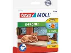 Tesamoll Fensterdichtung / Türdichtung Classic E-Profil Gummidichtung Braun 6 m