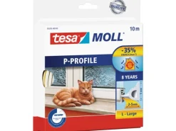 Tesamoll Fensterdichtung / Türdichtung P-Profile Gummidichtung Weiß 10 m
