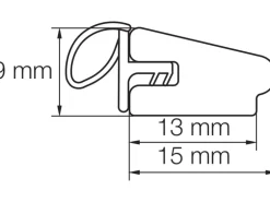 Tür- und Fensterleiste m. Dichtung 16 x 9 mm 2,2 m Weiß