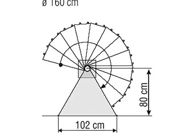 Treba Außenspindeltreppe Arizona 11 Stufen mit Podest Ø 160 cm Höhe bis 270 cm