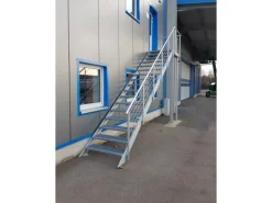 Treba Außentreppe Alaska 3 mit 2 Gitterroststufen 100 cm x 27 cm Aluminium