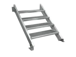 Treba Außentreppe Alaska 3 mit 4 Gitterroststufen 80 cm x 27 cm Aluminium