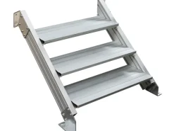 Treba Außentreppe Alaska 3 mit 3 Profilstufen 100 cm x 28 cm Aluminium
