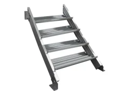 Treba Außentreppe Alaska 3 mit 4 Stufenwanne 80 cm x 30,7 cm Aluminium