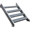 Treba Außentreppe Alaska 3 mit 4 Lochblechstufen 80 cm x 27 cm Aluminium