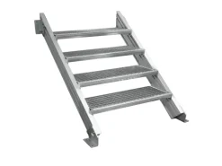 Treba Außentreppe Alaska 3 mit 4 Gitterroststufen 100 cm x 27 cm Aluminium
