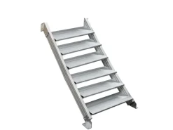 Treba Außentreppe Alaska 3 mit 6 Profilstufen 80 cm x 28 cm Aluminium