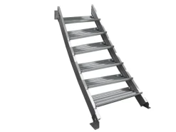 Treba Außentreppe Alaska 3 mit 6 Stufenwanne 80 cm x 30,7 cm Aluminium