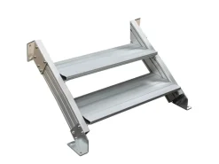 Treba Außentreppe Alaska 3 mit 2 Profilstufen 80 cm x 28 cm Aluminium