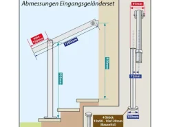 Treba Eingangsgeländer-Set GE1 Bodenmontage 150 cm Edelstahl