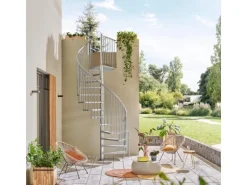 Treppen Intercon Außentreppe Modena Wendeltreppe Zink Stahltreppe Mit 13 Stufen + Podest Durchmesser 160 cm