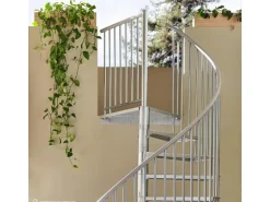 Treppen Intercon Außentreppe Modena Wendeltreppe Zink Stahltreppe Mit 12 Stufen + Podest Durchmesser 160 cm