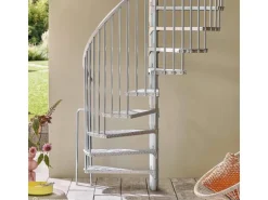 Treppen Intercon Außentreppe Modena Wendeltreppe Zink Stahltreppe Mit 12 Stufen + Podest Durchmesser 160 cm
