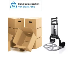 Tronitechnik Sackkarre Handkarre Klappbar Transportkarre Bis 80Kg Klappwagen - Vollgummireifen Hoehenverstellbar