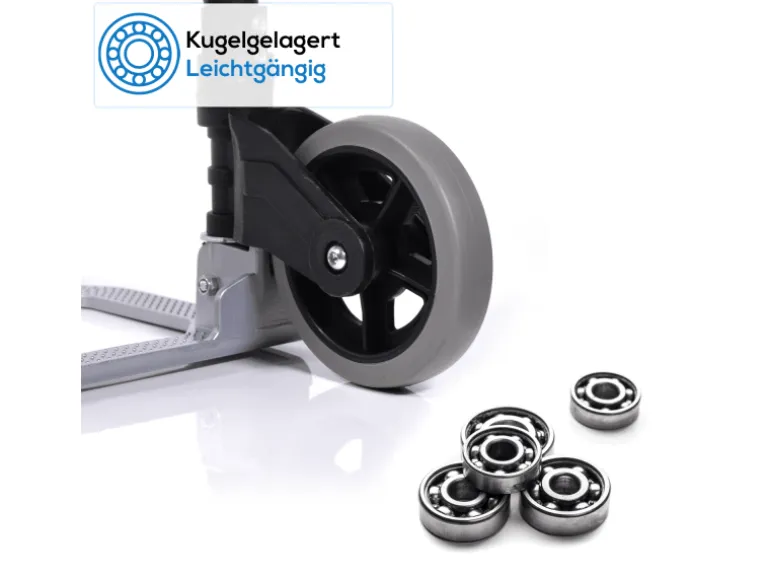 Tronitechnik Sackkarre Handkarre Klappbar Transportkarre Bis 80Kg Klappwagen - Vollgummireifen Hoehenverstellbar