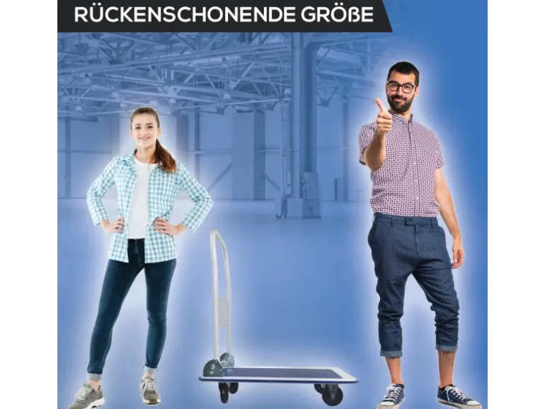 TroniTechnik Transportwagen Plattformwagen klappbar - 150 kg Tragkraft mit Antirutschbeschichtung - Ladefläche 72x48 cm