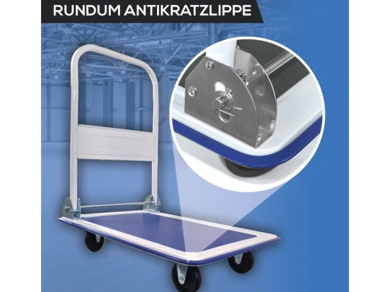 TroniTechnik Transportwagen Plattformwagen klappbar - 150 kg Tragkraft mit Antirutschbeschichtung - Ladefläche 72x48 cm