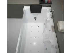 Tronitechnik Whirlpool Badewanne Mykonos 180Cm X 88Cm Heizung Wasserfall Hydromassage Farblichtherapiesanitaeracryl