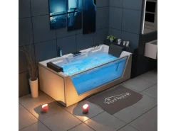 Tronitechnik Whirlpool Badewanne Mykonos 180Cm X 88Cm Heizung Wasserfall Hydromassage Farblichtherapiesanitaeracryl