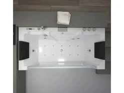 Tronitechnik Whirlpool Badewanne Mykonos 180Cm X 88Cm Heizung Wasserfall Hydromassage Farblichtherapiesanitaeracryl