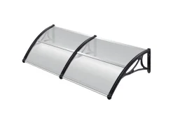 TRUTZHOLM Haustürvordach 97 x 295 cm Hohlkammerplatte Aluabschlussleiste Schwarz