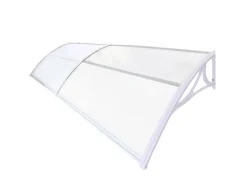 TRUTZHOLM Haustürvordach 97 x 295 cm Hohlkammerplatte Aluabschlussleiste Weiß