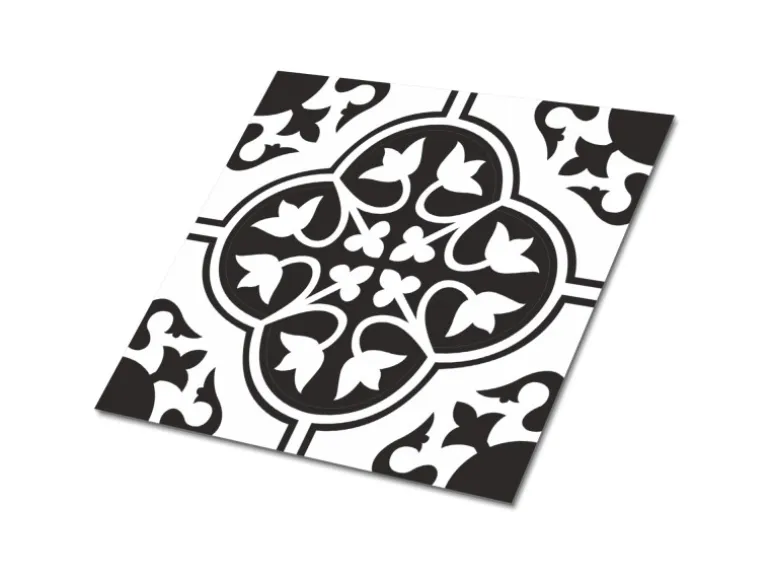 Tulup PVC Fliesen Selbstklebende 30 cm x 30 cm Set von 9 Klassische Klebefliesen Vinyl Bodenfliesen Klebefliesen für Küche Blumenornament