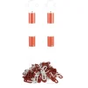 UvV 2 Stück Stahl Sperrpfostenset Weiß Ø60 x 800mm Dübelbefestigung 5m Kette Rot-Weiß