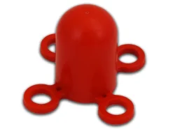 UvV Kettenpfosten Lugano 90cm Beton Fuß & Kette Rot Weiß 6mm x 5 m 2 Stück