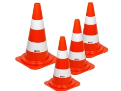 UvV Leitkegel Pylonen Set 4 x Orange Höhe 50cm mit Weißen Streifen
